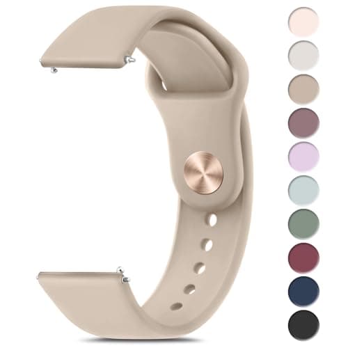 Meliya 22mm Watch Bands Quick Release Replacement Wristband, Soft Silicone Sport Replacement Straps for Men Women (Milk Tea)