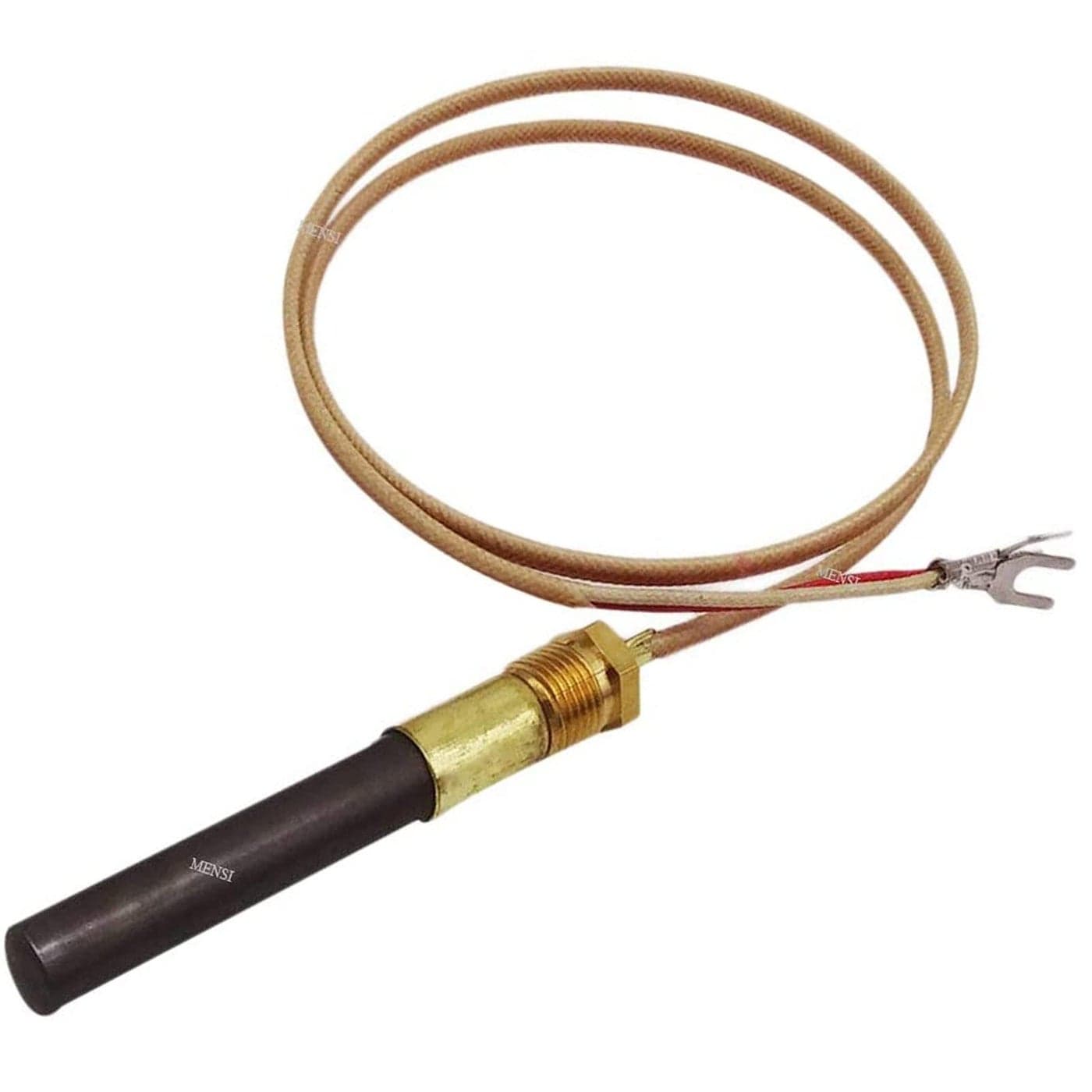 MENSI Propane Natural Gas Fireplace Deep Fryer Furnace Water Heater Parts Pilot Burner Assembly Replacement 750 Millivolt Thermopile Generators Q313A 24 Glass Fiber Wire