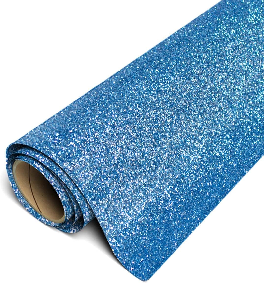 Siser Glitter HTV 118x5ft Roll Iron on Heat Transfer Vinyl Old Blue