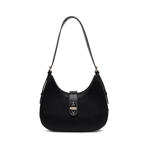 Akiki London Women's Greenwich Flap Small Hobo Handbag|Twist Lock Closure|Spacious compartment|Adjustable shoulder strap|Premium textured fabric|Gift for Women