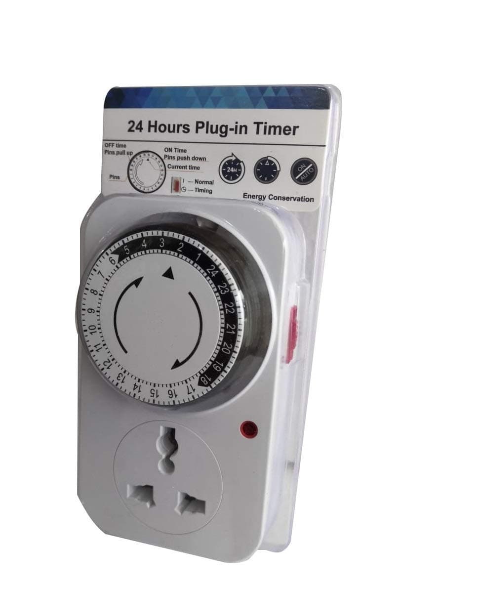 Blackt Electrotech BT41PM Programmable 24-Hour Analog Timer Socket -10 Amp, 230V Power Controller for Home Security and Energy Saving - 15-Min Intervals