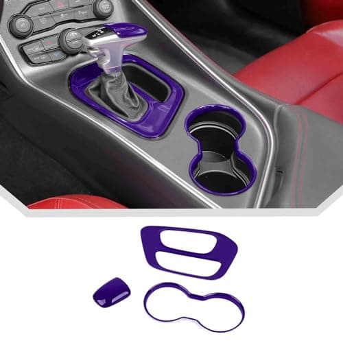 JeCar 3pcs Purple Cup Holder Trim Kit for 20152024 Dodge Challenger Interior Accessories