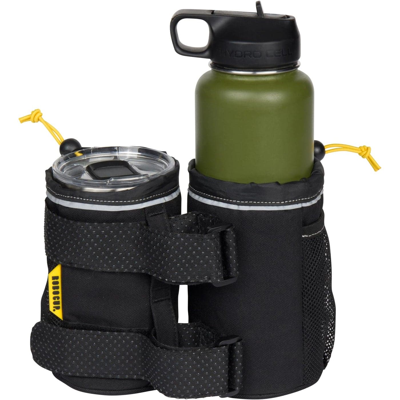 ROBOCUP Insulated Dual Extreme Drink Holder with Rubberized Straps Ruggedized Design for Boats UTV Offroad Golf Carts Work Home Travel