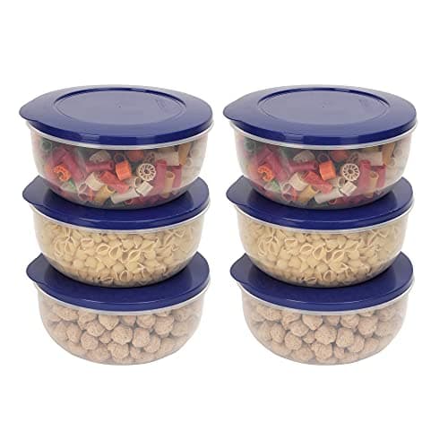 Cutting EDGE 1950ml Eco-Storage Plastic Container & Organizer Set of 6 for Kitchen, Refrigerator, Lunch & Food Storage (Dark Blue)