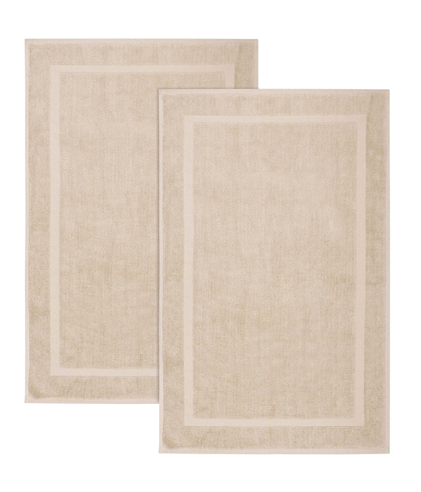 COTTON CRAFT Bath Mats 2 Pack 100 Cotton 21x34 Inches Ultra Absorbent Plush 1000 GSM Banded Border Luxury Towel Rug Step Out Tub Shower Floor Mat Not a Bathroom Rug Linen