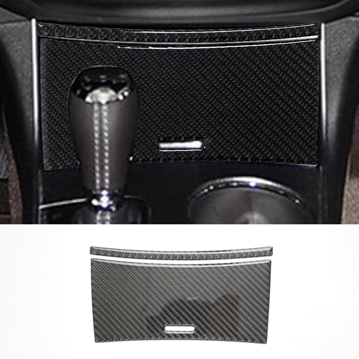 ZiWen Real Carbon Fiber Central Control A/C Gear Shift Panel Cup Holder Storage Trims for Chevy Impala 2014-2020