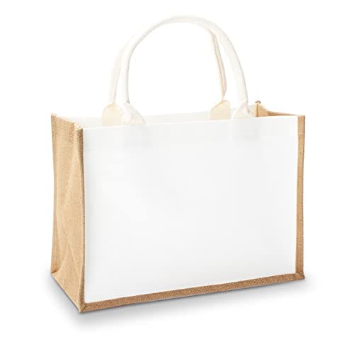 YACEYACE Jute Tote Bag 145 x 67 x 102 1Pcs Burlap Totes Bag Jute Travel Bags with Handle Reusable Grocery Bag Bridesmaid Bags Tote Bag for DIYShoppingBeachWedding