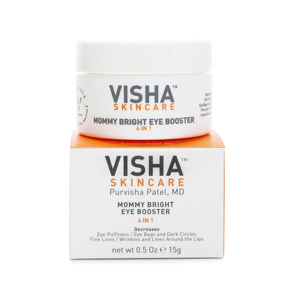 Visha Skincare Mommy Bright Eye Booster 4 in 1 Cream for Dark Circles and Puffiness Under Eyes Fine Lines and Wrinkles Eye Cream Safe to Use During Pregnancy and Nursing 05oz
