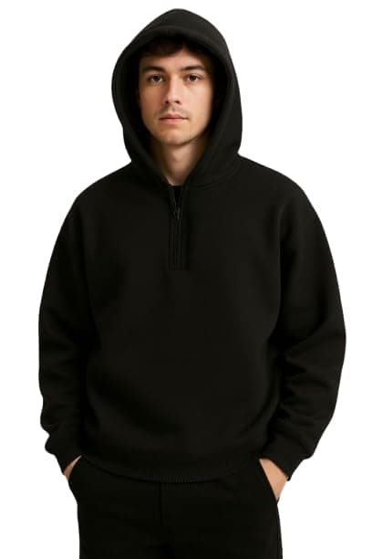 Imsa Moda Men's Polycotton Hoodie | Stylish Sweatshirt for Gym, Running, Travel & Winter Wear | Warm & Comfortable Casual Hoodie Black