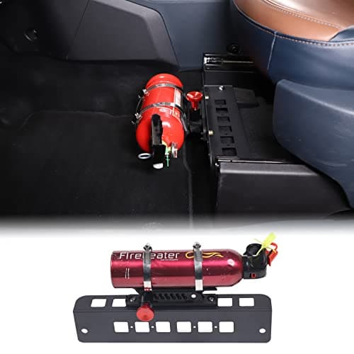Under Seat Quick Release Roll Bar Fire Extinguisher Mount Bracket Compatible with Ford Maverick 2022-2024 Adjustable 2 Clamps Fire Extinguisher Bottle Tie Bracket Billet Aluminum Interior Accessories