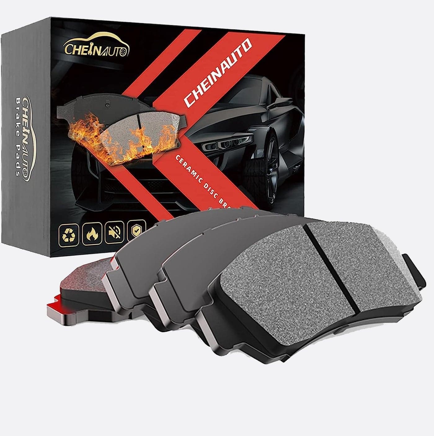 MERXENG Front Brake Pads with Hardware, 4 PCS Ceremic Brake Pads Set fit for FORD F-150 2010-2020 All Models FORD NAVIGATOR 2010-2021 All Models