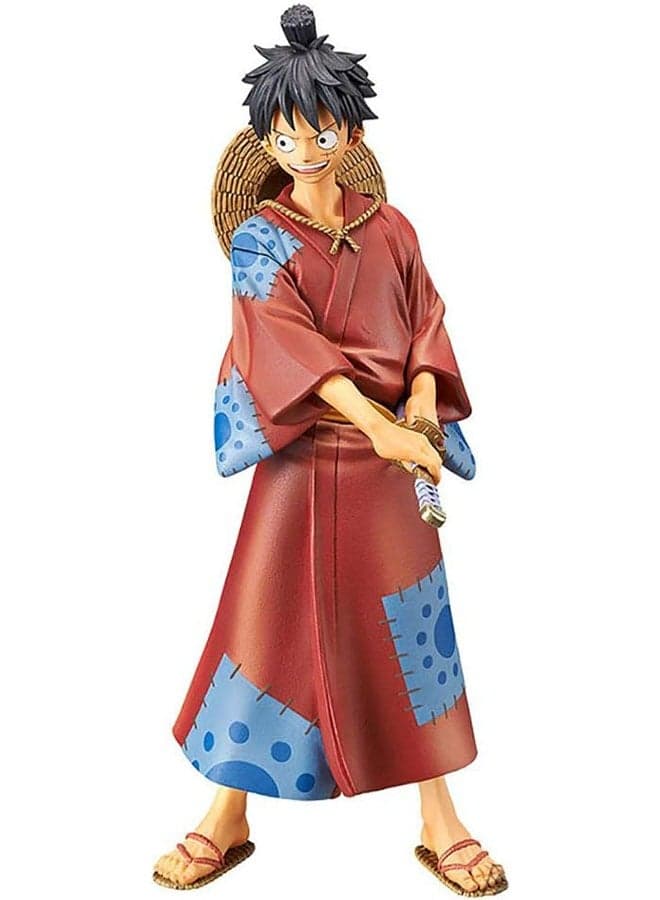 One Piece - Standing Red Kimono Luffy Figure Model, Doll Decoration, Trendy Collectible Toy, Birthday Gift For Boys Girls, 18 cm