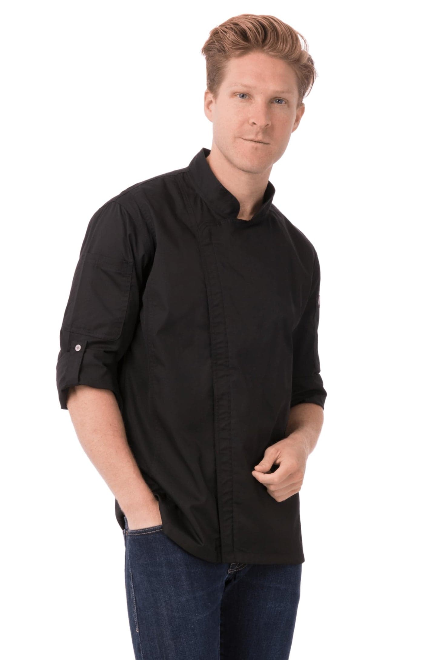 Chef Works Mens Hartford Chef Coat Black Large