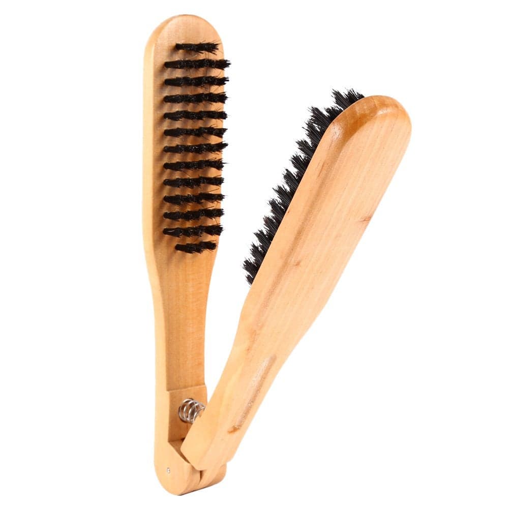 Hair Straightening Comb Brush Double Sided Bristle Hair Brush Wooden Anti Static Straightening Comb Professional Hairdressing Comb Hair Straightener Clamp Hair Styling Tool for DI