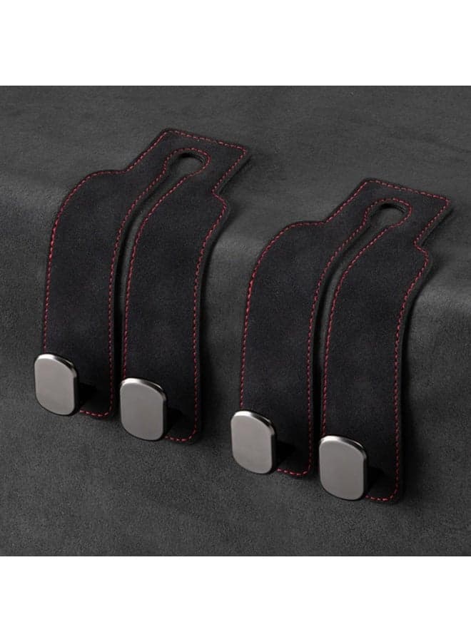 Car Seat Back Storage Hook, Car Purse Hook, Car Seat Hooks for Headrest, Car Hooks for Purses and Bags Cute (Black-2 Pack)