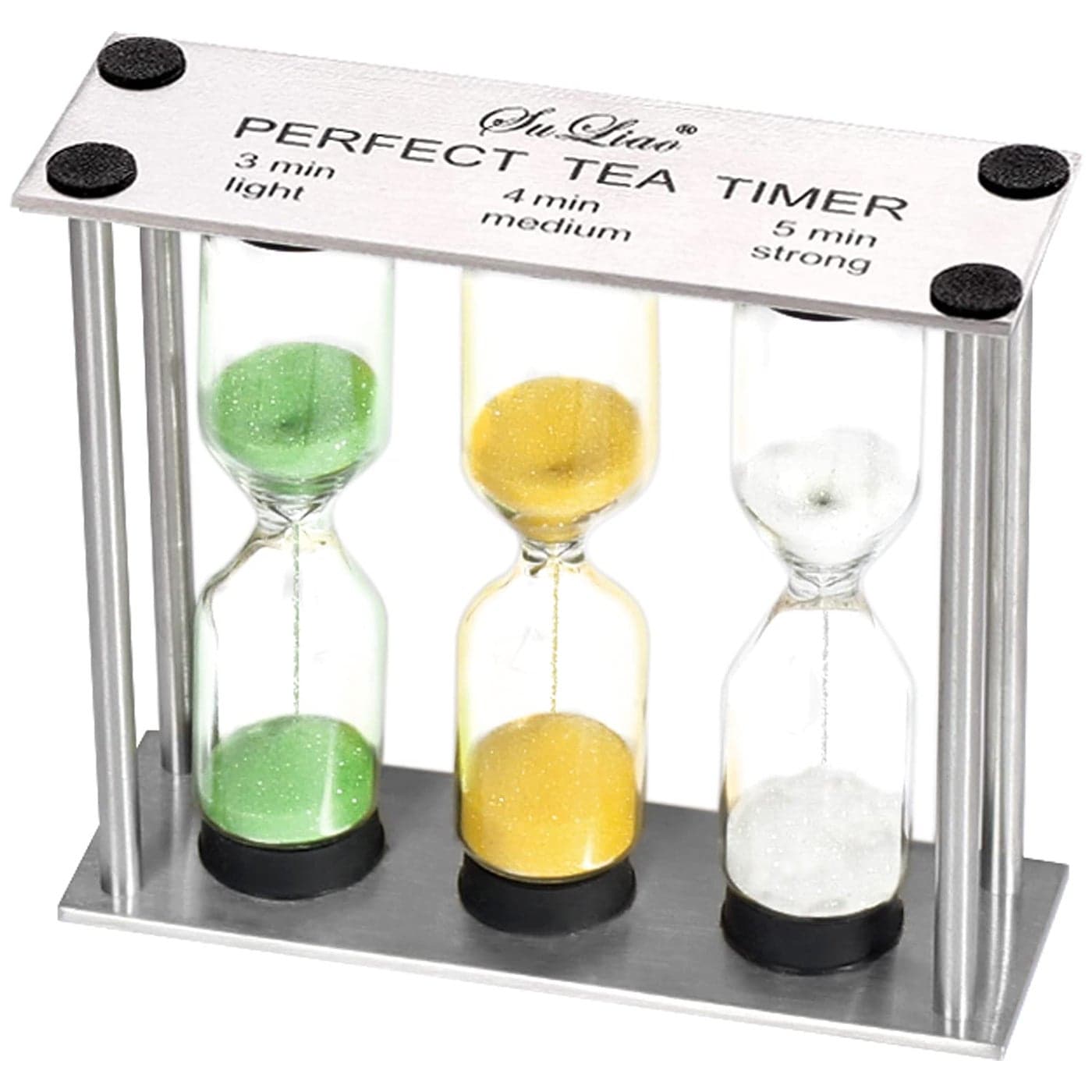 SuLiao Tea MultiTimer Metal Sand Clock ThreeInOne Hourglass Small Colorful Sand Watch Green Orange Unquie Sandglass for Kids Classroom Home Decor