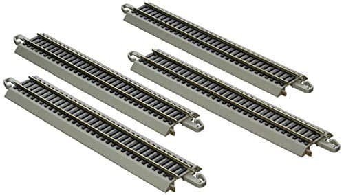 Bachmann Trains EZ TRACK REVERSING 9 STRAIGHT 4card NICKEL SILVER Rail With Grey Roadbed HO Scale