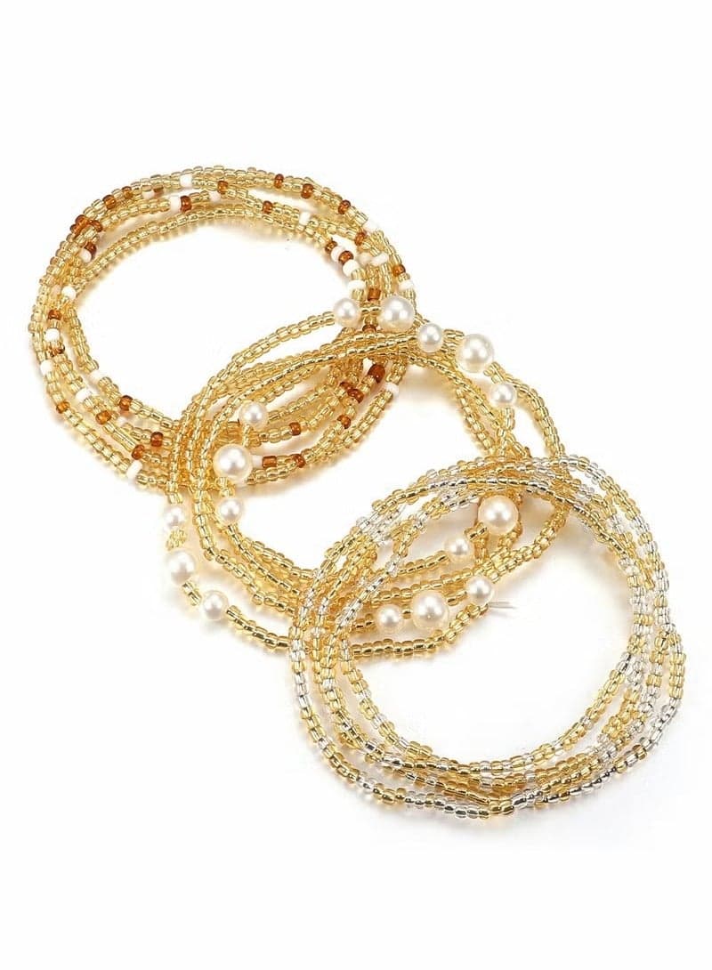 Waist Beads for Women Belly Chain Adjustable Boho Multilayer Waist Chain African Waist Beads Plus Size Bikini Jewelry 3pcs