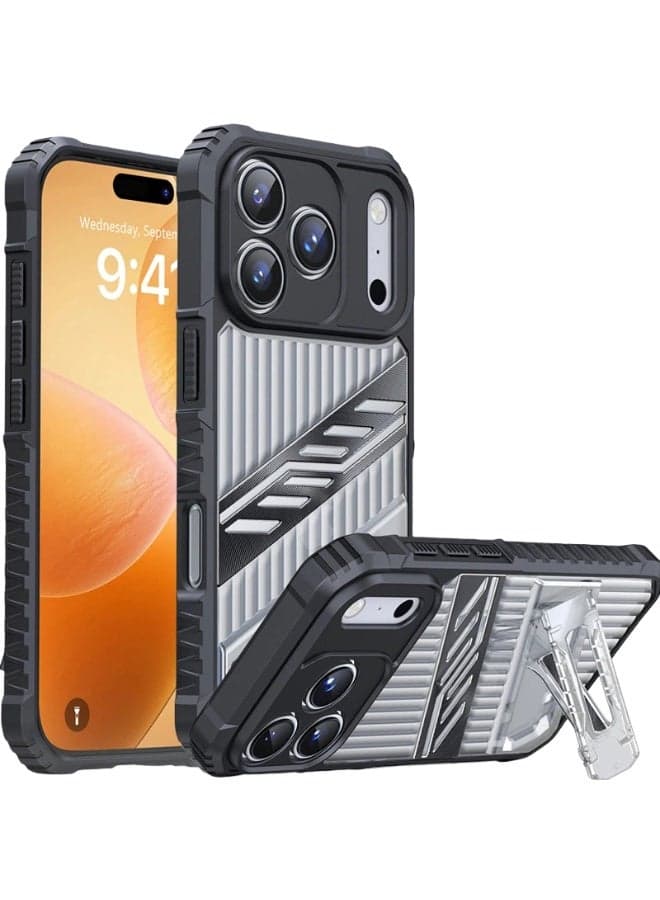 Suitable for iPhone 17ProMax/17Pro mobile phone case anti-fall all-inclusive protective cover two-in-one bracket mobile phone case
