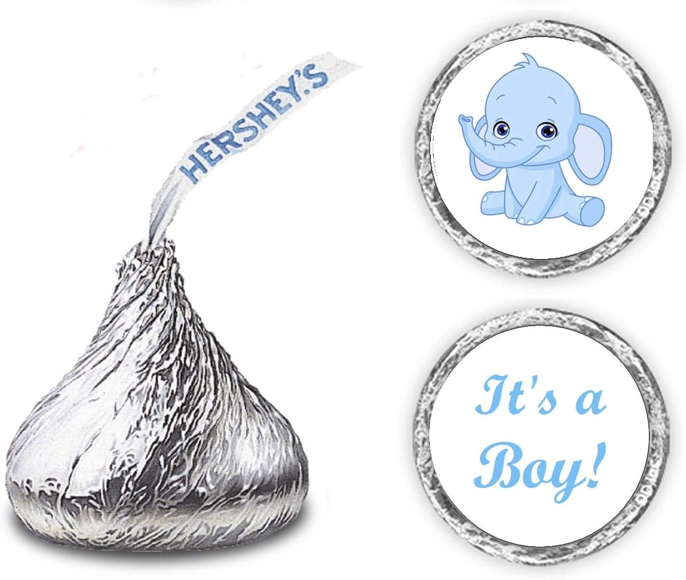 324 Blue Elephant Its a Boy Baby Shower Favors Stickers for Baby Shower Or Baby Sprinkle Party Baby Shower Kisses Stickers Baby Shower Blue Favors Baby Shower Labels Decorations Made in USA
