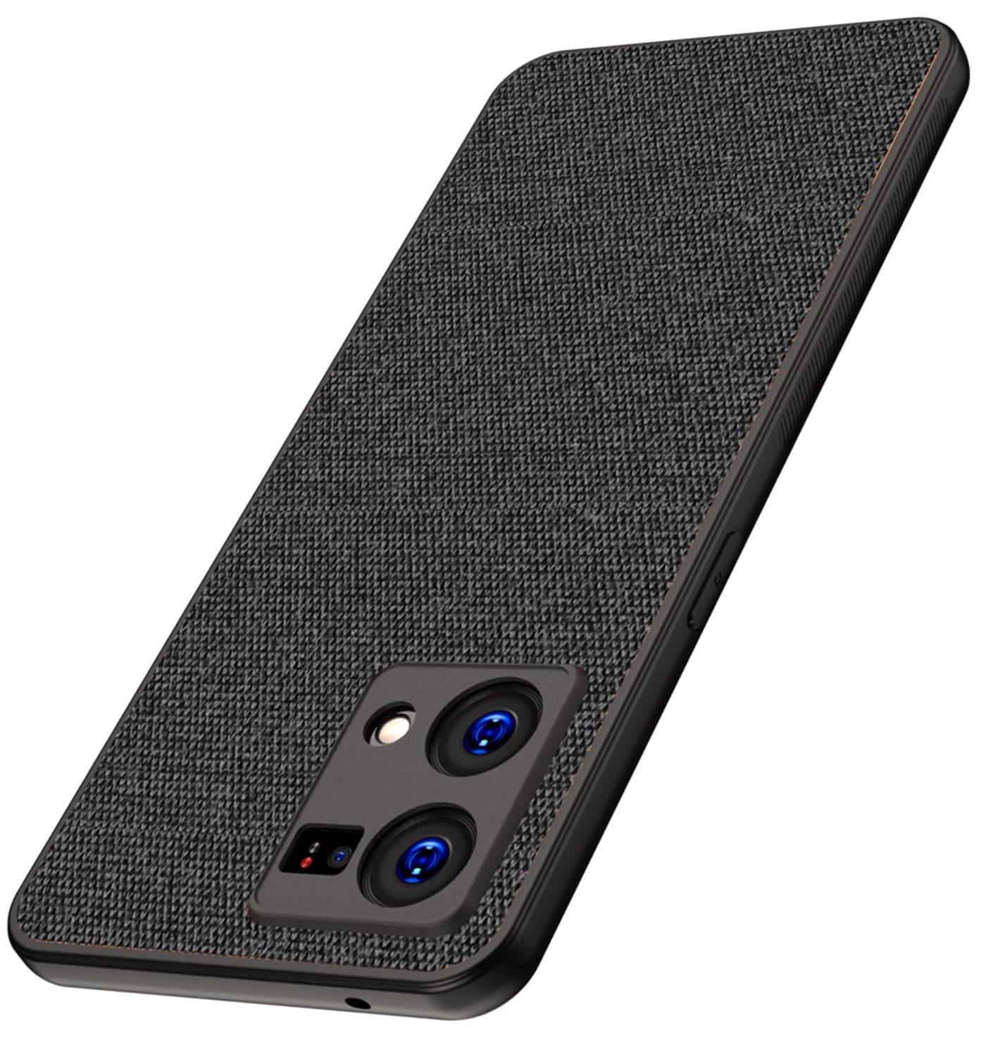 Kapa Soft Fabric Hybrid Protective Back Case Cover for Oppo F21 PRO (4G) (Black)