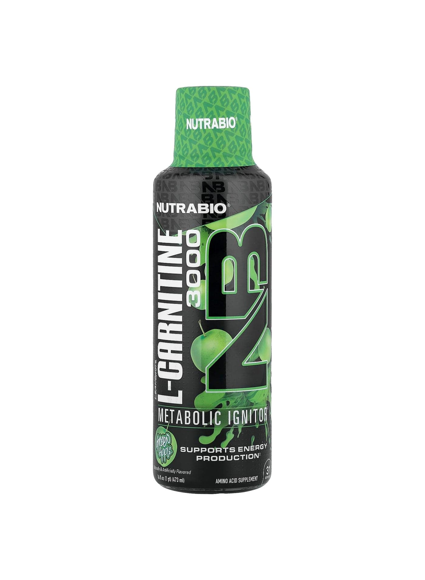 LeanShots L-Carnitine 3000, Green Apple, 16 fl oz (473 ml)
