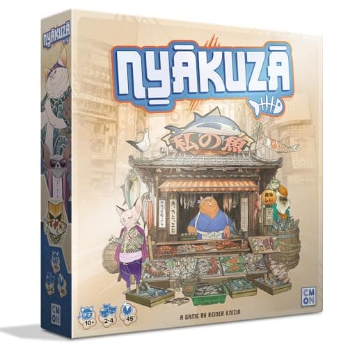 Nyakuza Board Game Build Your Clans Seafood Stall and Race to The Grand Market Fun Competitive Strategy Game for Kids Adults Ages 10 24 Players 45 Minute Playtime Made by CMON