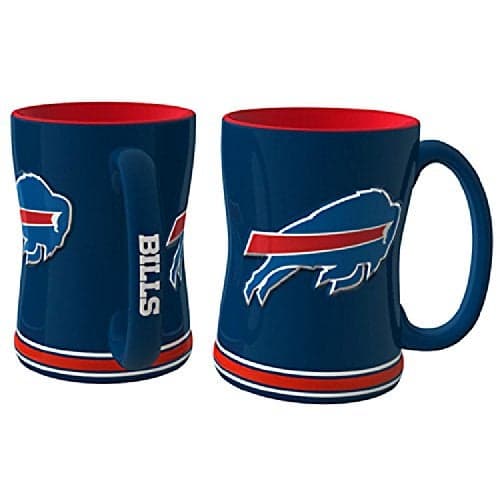 NFL Sculpted Coffee Mug, 14 Ounces, Buffalo Bills