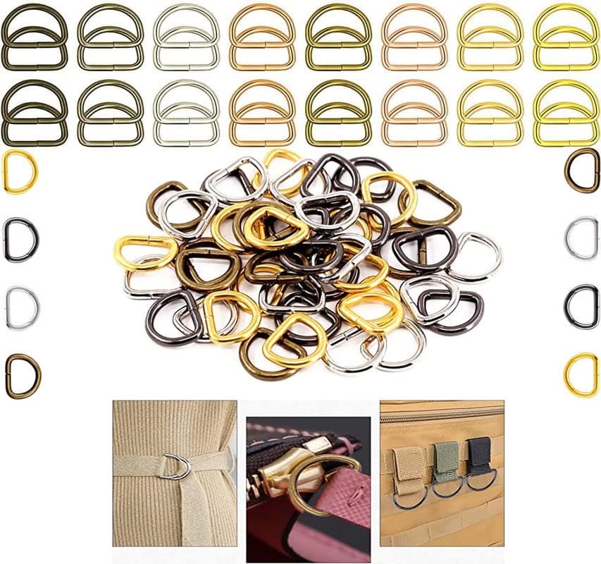 DIY Crafts Pack of 5 Pcs Large Metalic Silver Colour Silver Heavy Duty Metal D Ring Non Welded DRings Assorted MultiPurpose SemiCircular D Ring Pack of 5 Pcs Large Metalic Silver Colour