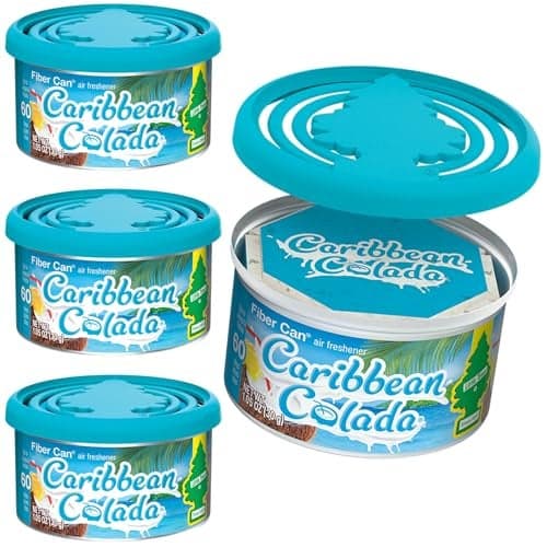 LITTLE TREES Car Air Freshener. Fiber Can Provides a Long-Lasting Scent for Auto or Home. Recycled Fiber. Caribbean Colada, 4 Air Fresheners