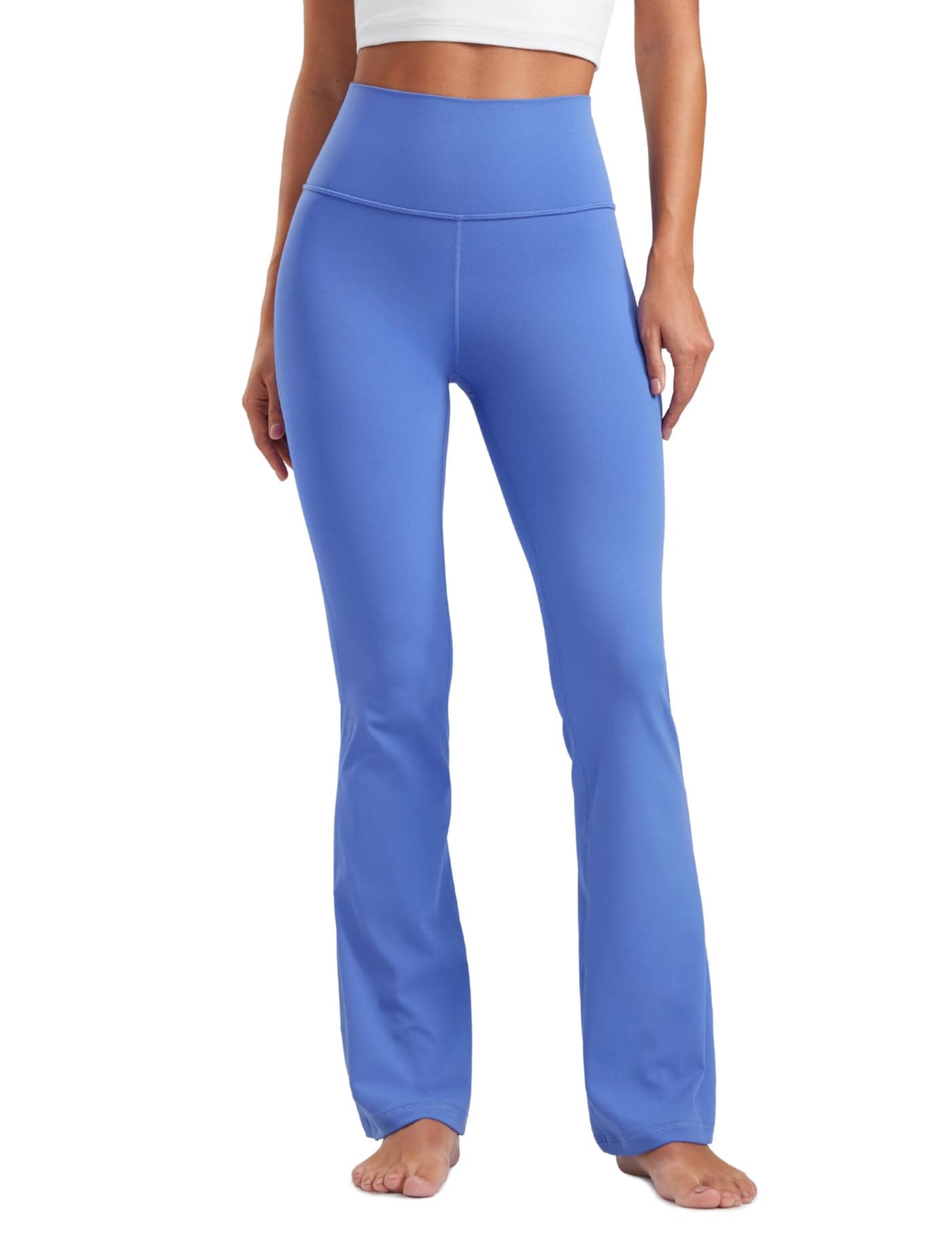 CRZ YOGA Butterluxe Flare Leggings 30.5" - High Waist Bootcut Wide Leg Lounge Womens Yoga Pants with Pocket Wild Indigo Small