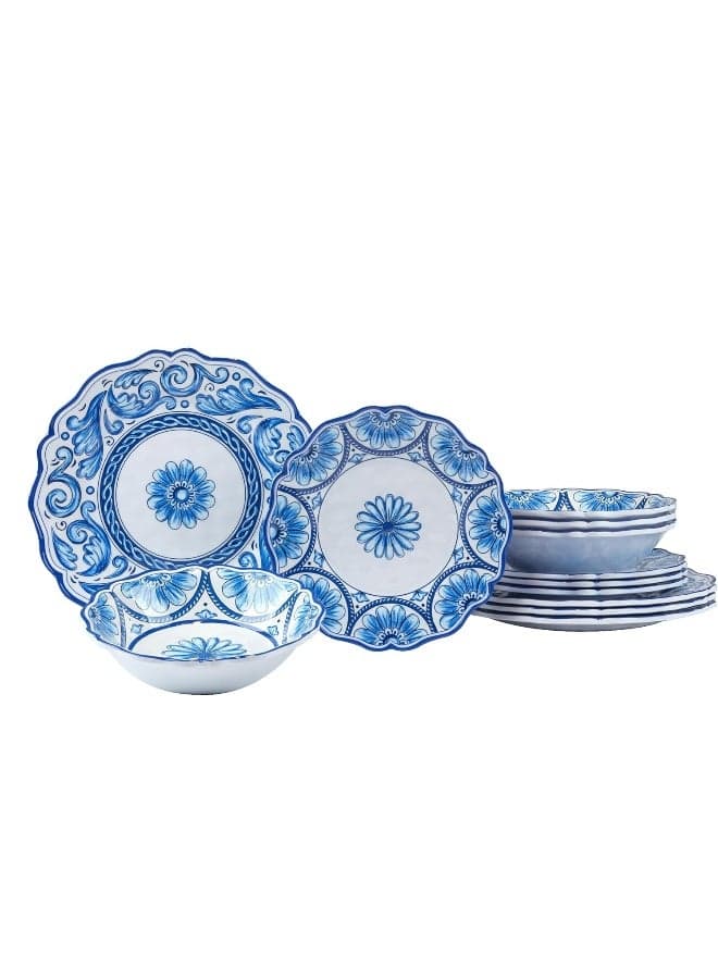 Veranda Melamine 12Piece Dinnerware Set Service for 4