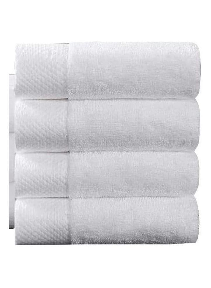 Luxury White Bath Towels Large Circlet Egyptian Cotton Highly Absorbent Hotel spa Collection Bathroom Towel 70*140 cm (White, Pack of 4 Towels)