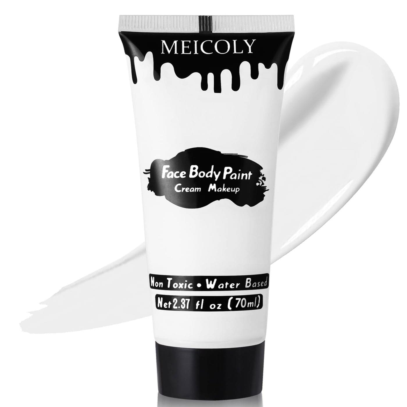 MEICOLY White Cream Face Body Paint237Oz Large Tube Clown White MakeupWater Based Full Body Paint for Adults and KidsHalloween SFX Skull Joker Zombie Vampire Skeleton Goth Cosplay Mime Makeup