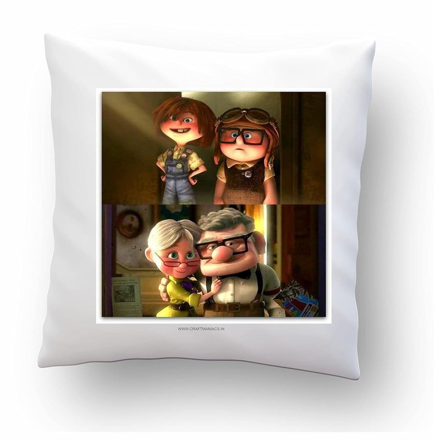 CRAFT MANIACS UP Animated Grow Old Together 1616 INCHES Pillow with Filler UBER Cool Merch for KidsBFFs Movie Lovers