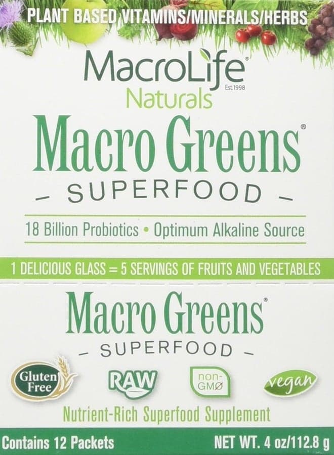 Macro Greens Superfood Powder Packet (12 Packets)