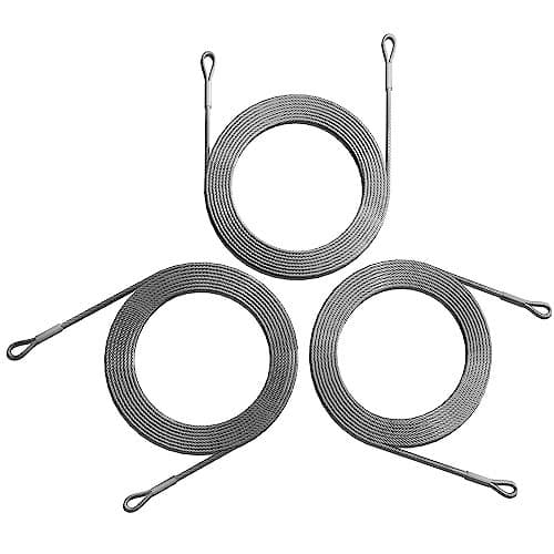 Royal Shade 36 Feet (12ft x 3) Wire Cable Ropes Hardware Kits for Triangle Sun Shade Sail Canopy, PVC Coated Stainless Steel Metal - Commercial Standard Heavy Duty