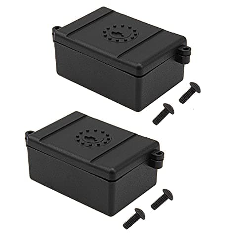 2Pcs ShareGoo RC Receiver Waterproof BoxRC ESC Receiver Dustproof Box Protector Case Compatible with Traxxas TRX4 SCX10 90027 SCX10 90046 D90 110 RC CrawlerBlack