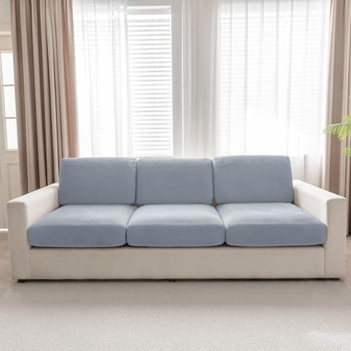 HOKIPO Jacquard Sofa Seat Cushion Cover, Pack of 6, Light Grey (AR-5284-LGRY-1S*6)