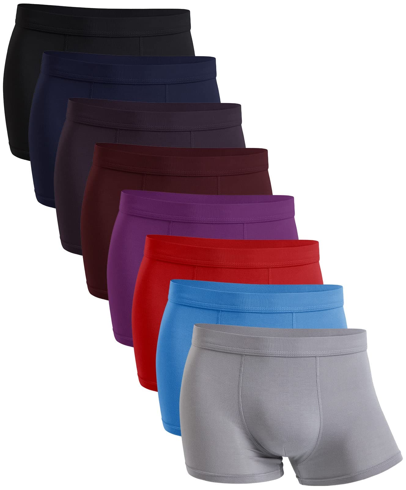 youlehe Men's Underwear Soft Rayon Boxer Briefs Stretch Trunks Pack (as1, alpha, l, regular, regular, 8 Pack 029)