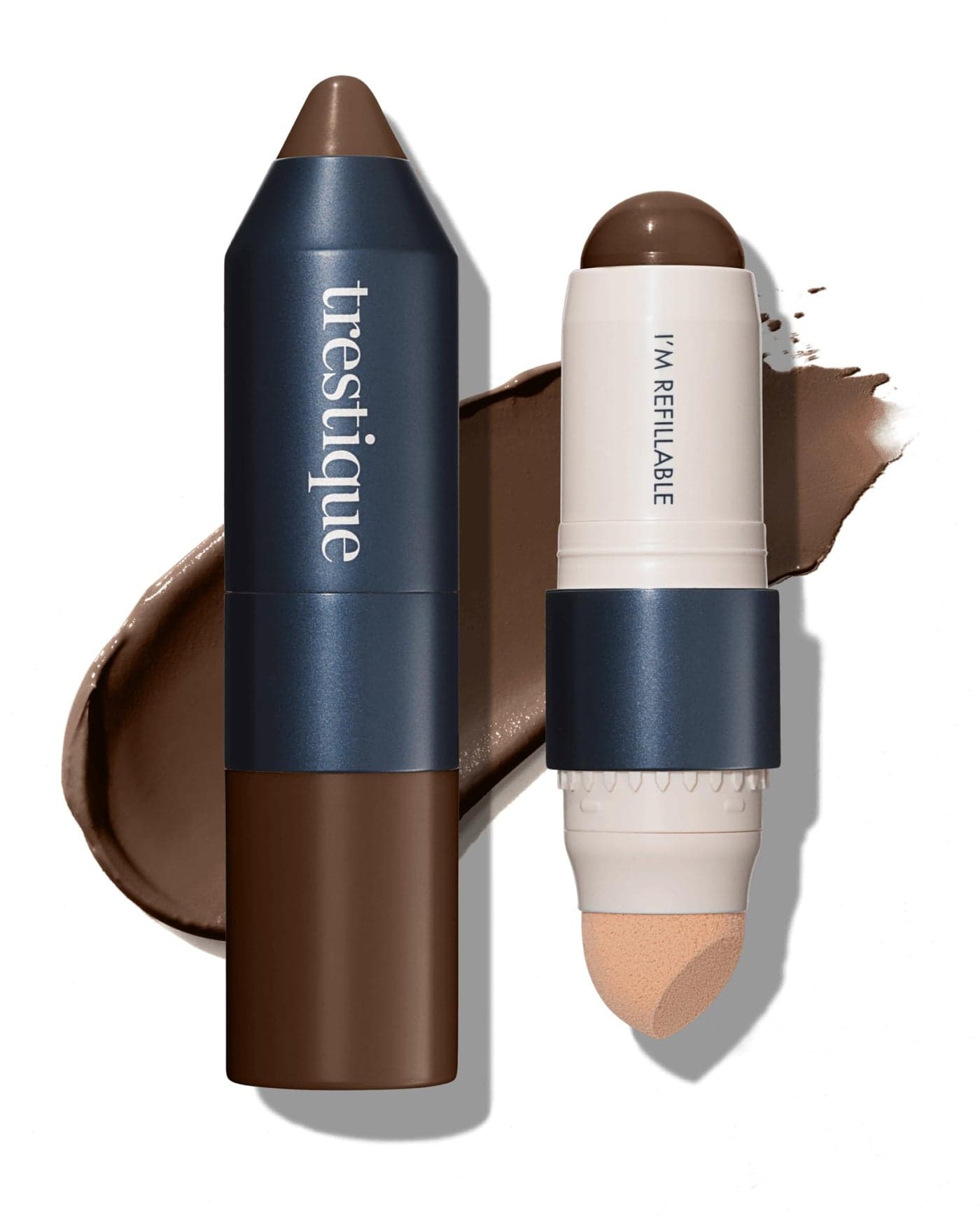 Trestique Foundation Stick Refillable Face Stick With BuiltIn Sponge Clean Beauty Medium Coverage Sustainable Makeup
