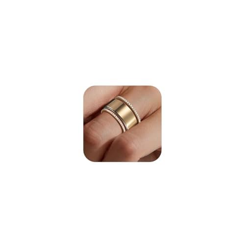 2-Pack 14K Gold Plated Stacking Rings for Oura Gen 4/Oura Gen 3, Cubic Zirconia Simulated Diamond Oura Ring Stack for Women