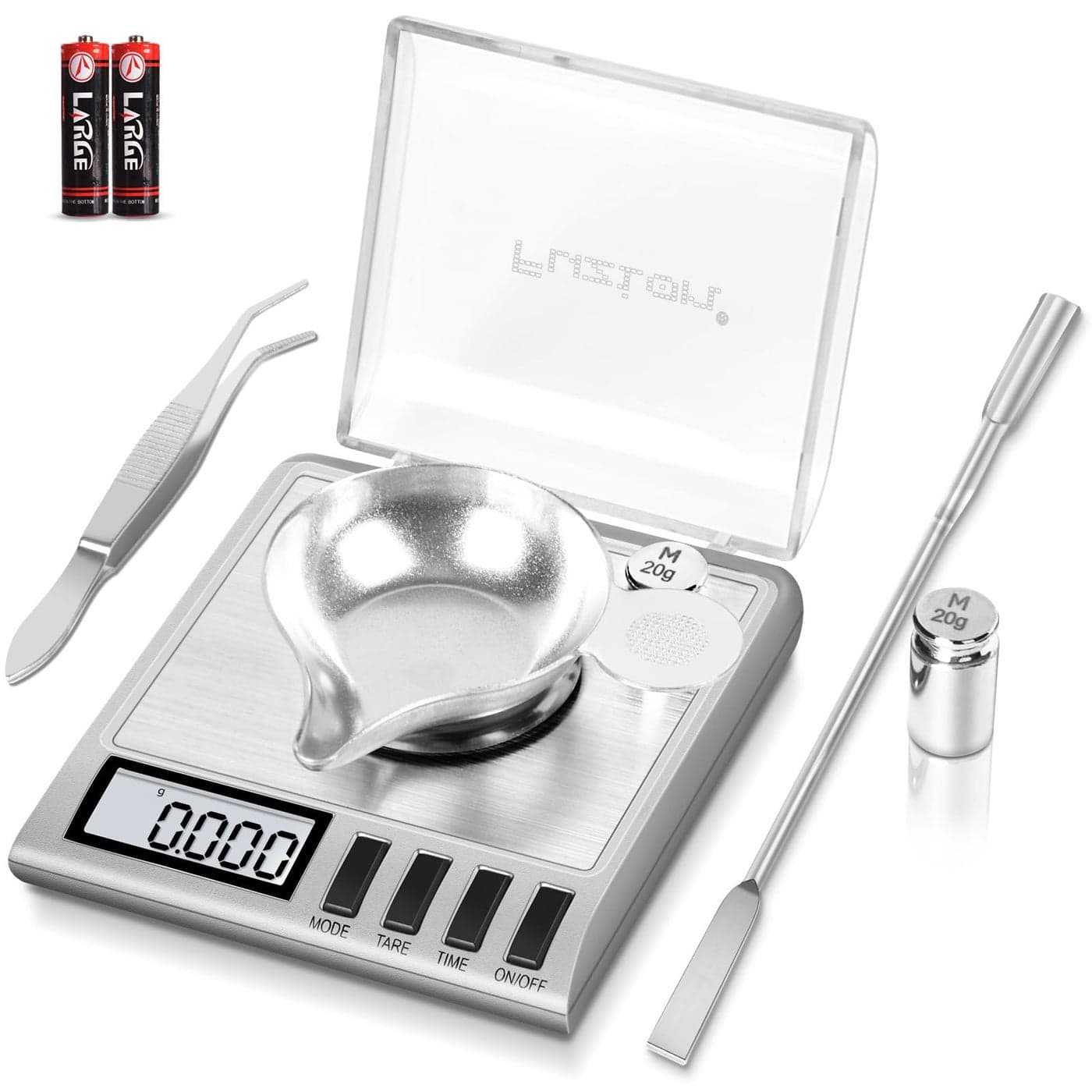 Fuzion Milligram Scale 50g0001g Digital Milligram Scale with Calibration Weights Jewelry and Gem Scale Mg Scale for Powder Reloading Includes Scoop Powder Pan and Tweezers
