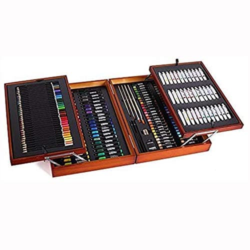 Mont Marte 174-Piece Deluxe Art Set, Art Supplies for Painting and Drawing, Art Kit in Wood Box Includes Acrylic, Oil, Watercolor Paints, Oil Pastels, Color Pencils
