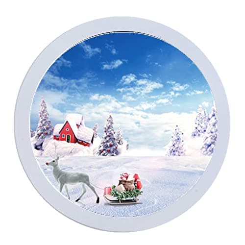 alblinsy Round Photo Frame Wooden Wall Hanging Picture Frames for Home Office Wall Decor (White, 6 inch)