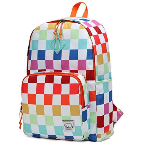 VASCHY School Backpack, Ultra Lightweight Travel Backpack for Women Schoolbag Bookbag for Kids Teen Boys Girls Multicolor