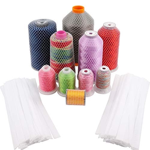 New brothread 100pcs Thread Net Spool Saver for Different Sizes of Embroidery Sewing Quilting and Serger Thread SpoolsCones 98 25cm Long Each Piece