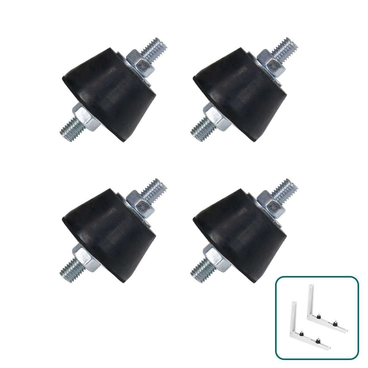 Daisypower Air Conditioner Rubber AntiVibration Mounts Pad Shock Absorbing Isolator Mounting Pads for for Outdoor Ductless Mini Split Units AC Bracket CondensersCompressors M8 L