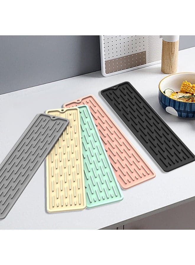5-Pack Multifunctional Silicone Sink Tray Set - Anti-Slip Dish Drying Mat, Counter Protector, Drainage & Splash Guard Pad for Kitchen & Bathroom
