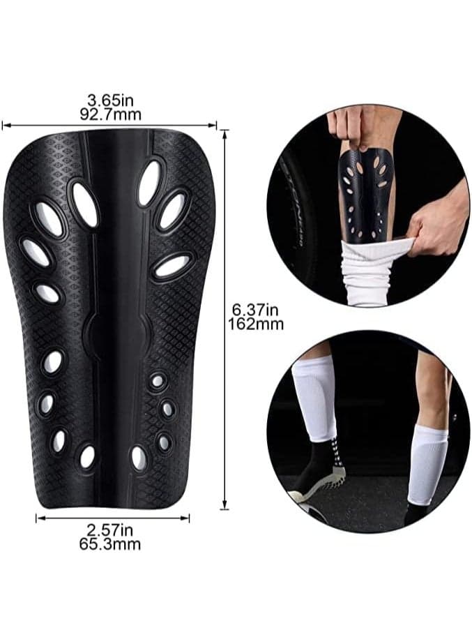 Youth Soccer Shin Guards, 2 Pair Soccer Leggings Pad, Lightweight and Breathable Child Calf Protective Gear Soccer Equipment, EVA Cushon Reduce Impacts and Injuries, Full Protection for Kids, Adults